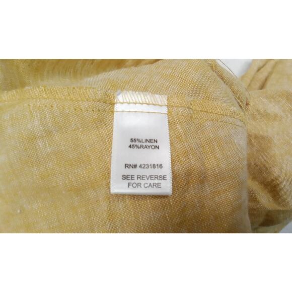 Linea Donna Top Womens Plus 3X Yellow Nwt Linen Blend - Picture 5 of 7